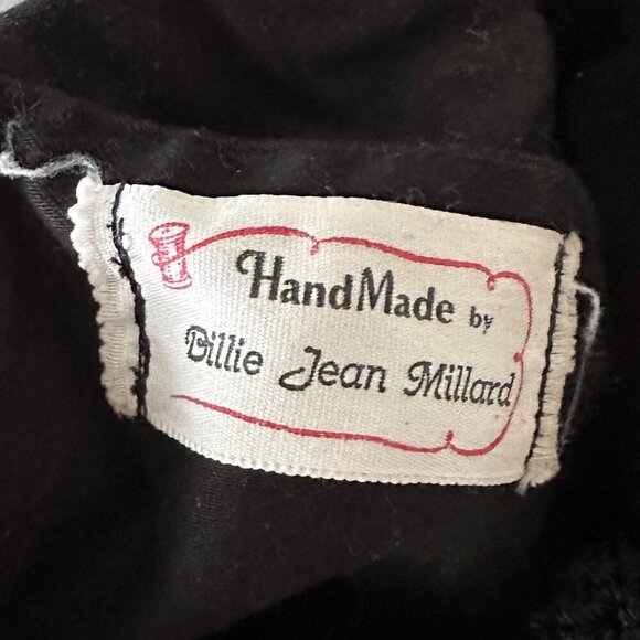 Vintage Handmade Black Crochet Drawstring Bucket Bag Boho Hippie Cottagecore - Picture 11 of 11